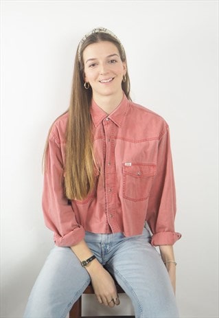 VINTAGE PINK CROPPED SHIRT