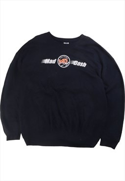 Vintage 90's Gildan Sweatshirt Mad Dash Crewneck Navy