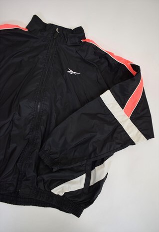 VINTAGE 90S REEBOK BLACK PEACH LIGHTWEIGHT SPORTS JACKET