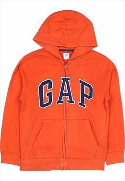 Gap 90's Spellout Zip Up Hoodie Small Orange
