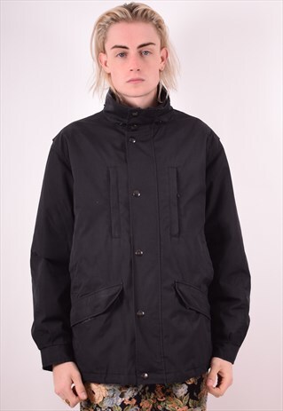 FILA MENS VINTAGE JACKET LARGE BLACK 90S