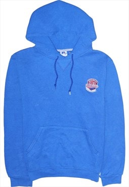 Vintage 90's Russell Hoodie Drawstring Pockets Pullover Blue