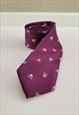 SKULL PATTERN TIE IN PURPLE COLOR