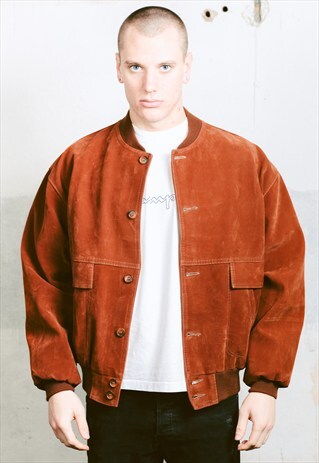 VINTAGE FAUX SUEDE BOMBER JACKET
