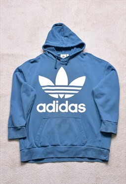 Vintage Adidas Blue Big Logo Oversize Hoodie