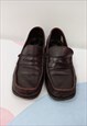 90'S VINTAGE RACING GREEN DARK BROWN SHOES 