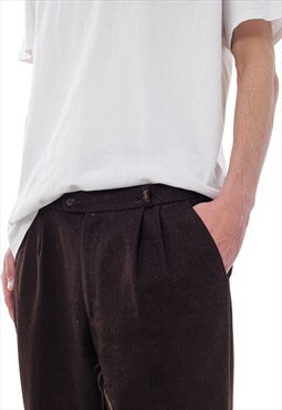 Vintage YVES SAINT LAURENT Pants 80s Brown YSL