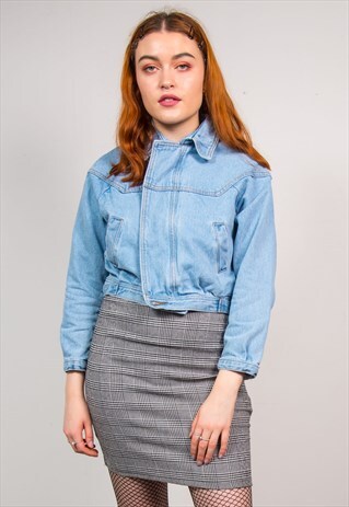VINTAGE 90'S LIGHT BLUE DENIM CROPPED JACKET