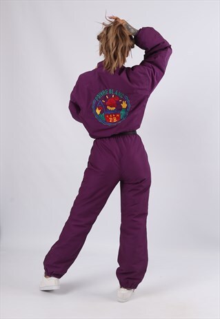 VINTAGE POIVRE BLANC FULL SKI SUIT SNOW UK 8 - 10 (9UAZ)