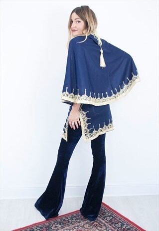 ROYAL BLUE & GOLD SHERWANI SET - VINTAGE