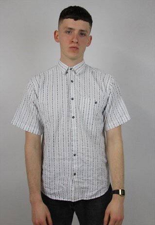 VINTAGE 90'S WHITE PATTERNED SHIRT