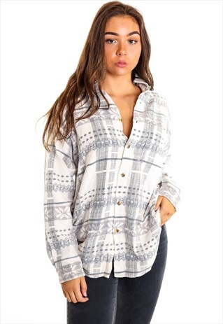 VINTAGE PATTERNED FLANNEL SHIRT S859