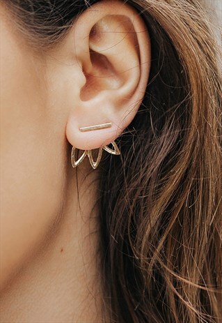 LOTUS STUD EARRINGS 18K GOLD PLATED