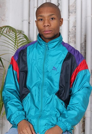 VINTAGE PUMA LOGO TRACK JACKET BLUE