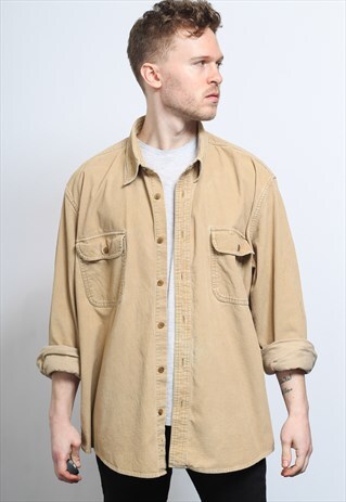 VINTAGE CORDUROY CORD SHIRT BEIGE