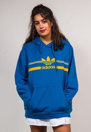 ADIDAS VINTAGE 90'S BLUE SWEATSHIRT HOODIE