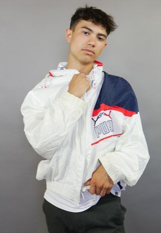 RED, WHITE & BLUE PUMA SHELL SUIT JACKET