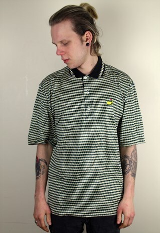 VINTAGE PATTERNED GREEN POLO-SHIRT
