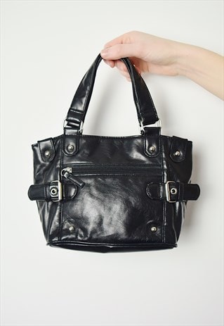 y2k black mini baguette handbag 
