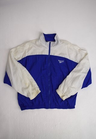 VINTAGE 90S REEBOK BLUE WHITE JACKET