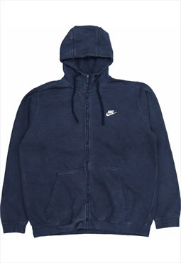 Nike 90's Spellout Zip Up Hoodie XLarge Blue