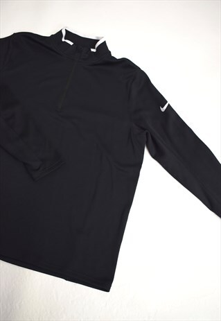VINTAGE 90S NIKE BLACK ZIP TRACK SWEATSHIRT