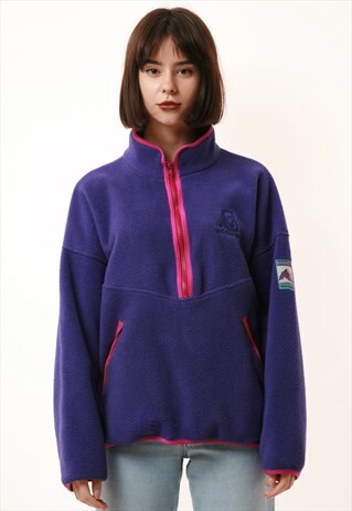 90S VINTAGE TREKKING ADIDAS 1/4 ZIP FLEECE JUMPER 16146