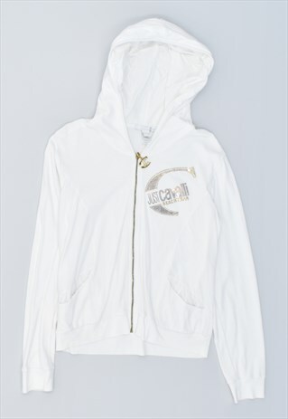VINTAGE 90'S JUST CAVALLI HOODIE SWEATER WHITE