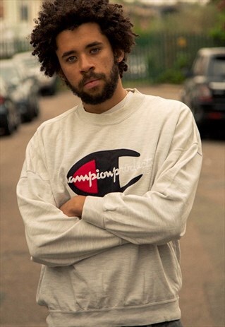 VINTAGE CHAMPION PRODUCTS SWEATSHIRT IN GREY