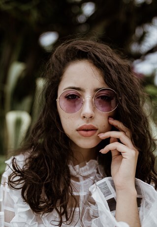 LILAC ROUND SUNGLASSES