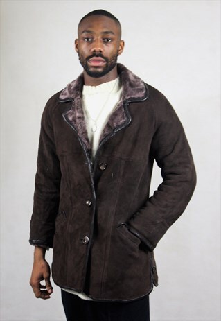 VINTAGE / REAL SHEEPSKIN / SUEDE COAT