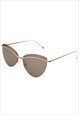 CAT-EYE SUNGLASSES IN GOLD WITH SMOKE GREY LENS