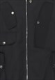 GORPCORE JACKET UTILITY BOMBER GRUNGE RETRO VARSITY IN BLACK