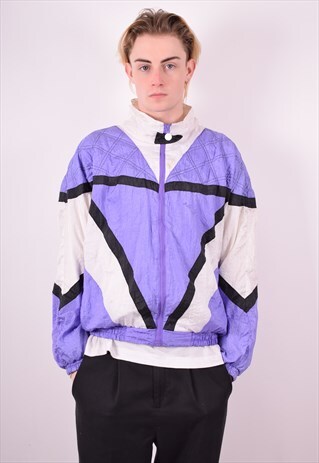 MENS VINTAGE TRACKSUIT TOP JACKET LARGE MULTI 90S
