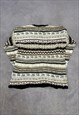 VINTAGE KNITTED JUMPER ABSTRACT PATTERNED KNIT SWEATER