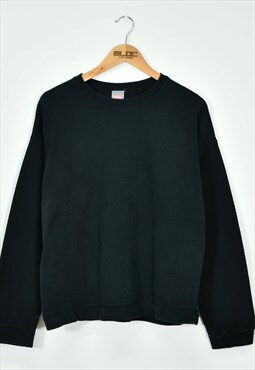 Vintage Women's Plain Sweatshirt Black Medium