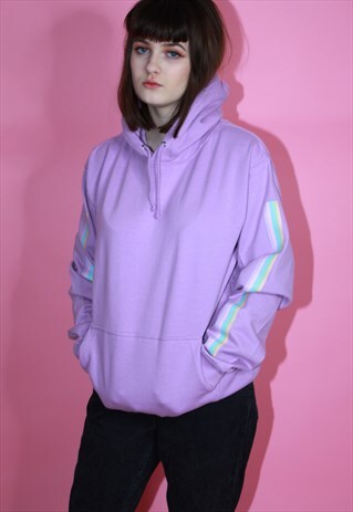 PASTEL RAINBOW STRIPE SLEEVE HOODIE