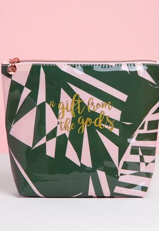 CALLIGRAPHY TROPICAL PINK WASH BAG