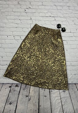Metallic Gold A Line Skirt