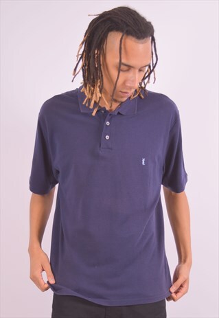 VINTAGE YVES SAINT LAURENT POLO SHIRT NAVY BLUE