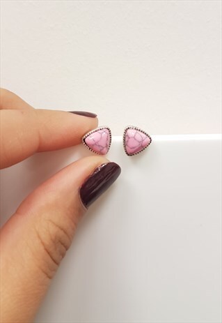 PINK MARBLE EARRINGS