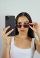 Y2K LIGHT PINK SUNGLASSES IN SQUARE SHAPE