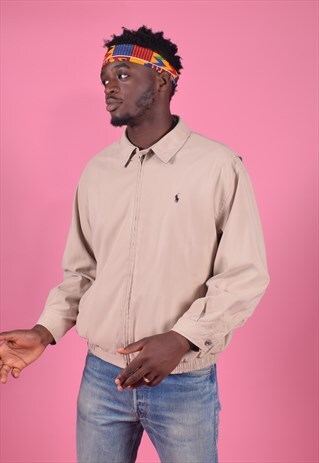 VINTAGE RALPH LAUREN TAN HARRINGTON STYLE JACKET