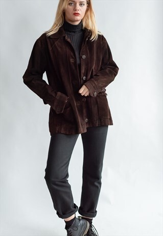 VINTAGE 70S MINIMAL BOHO JACKET IN SUEDE