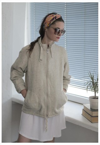 VINTAGE 90'S BEIGE LONG SLEEVES WOOL JACKET