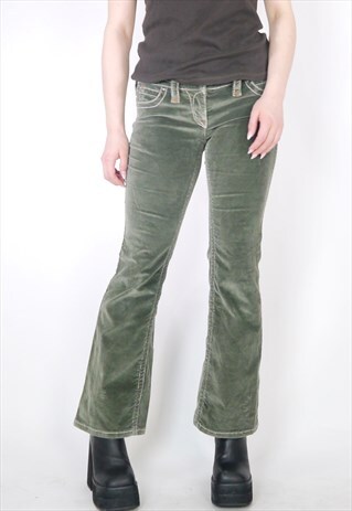 thick flared trousers