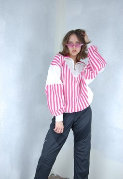 Vintage 90's ski suit baggy warm 1/4 zip jumper jacket pink