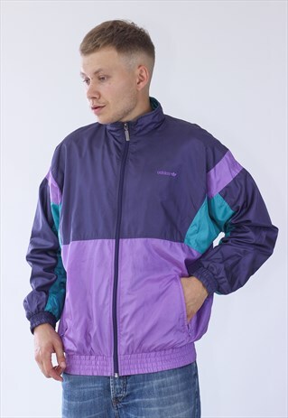 90S VINTAGE MENS ADIDAS TRACK SUIT LOGO WINDBREAKER JACKET