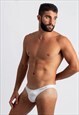 MICRO BRIEFS WHITE - MEN'S LOW-RISE BIKINI BRIEFS