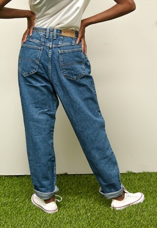 VINTAGE LEE RIDER HIGH WAISTED STRAIGHT LEG MOM JEANS 90S